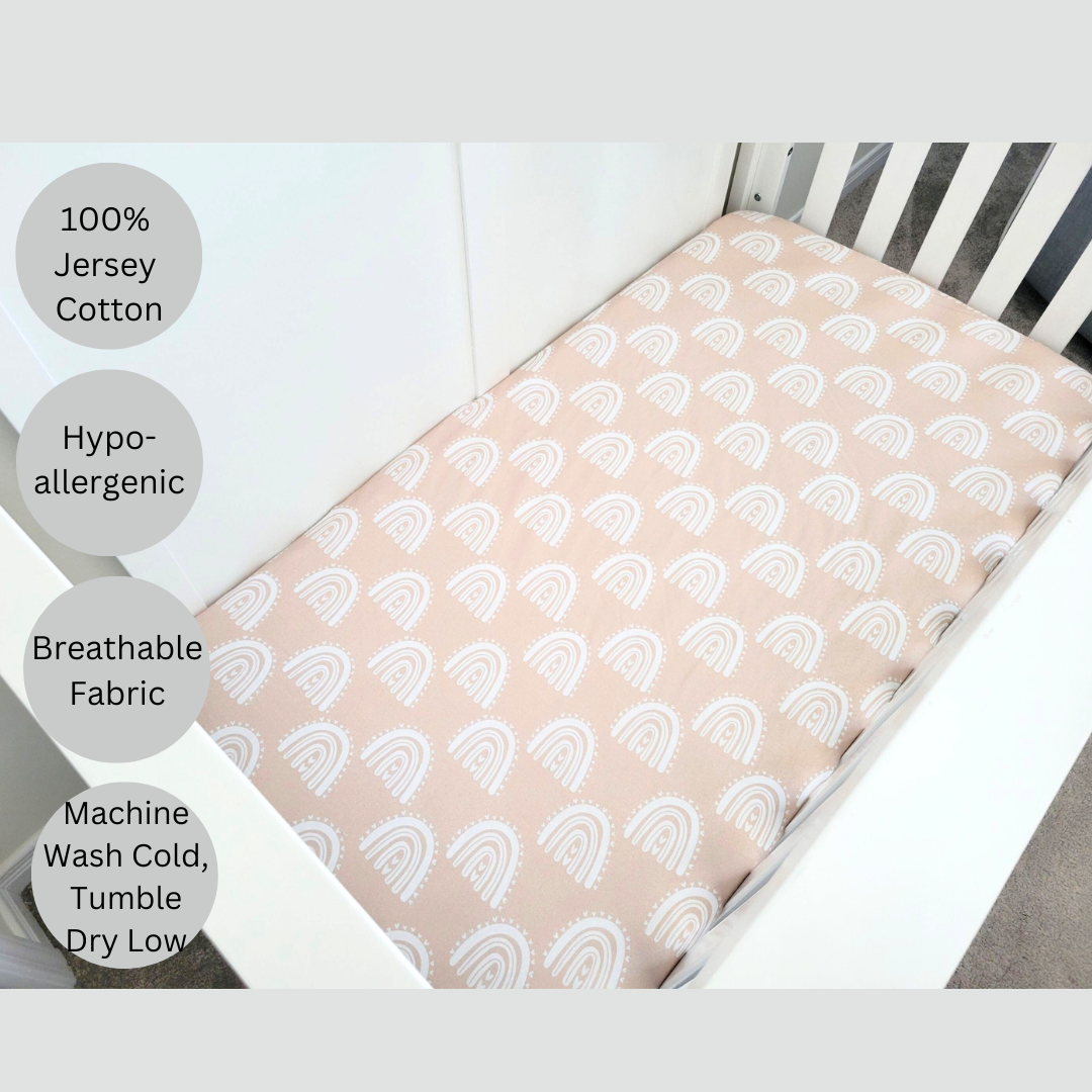 Evinture Fitted Crib Sheets | 100% Jersey Cotton 2-Pack | 150 GSM | 28" x 52" x 8" | Ultra Soft Baby Crib Sheets for Crib Mattress (Ecalyptus & Rainbow)